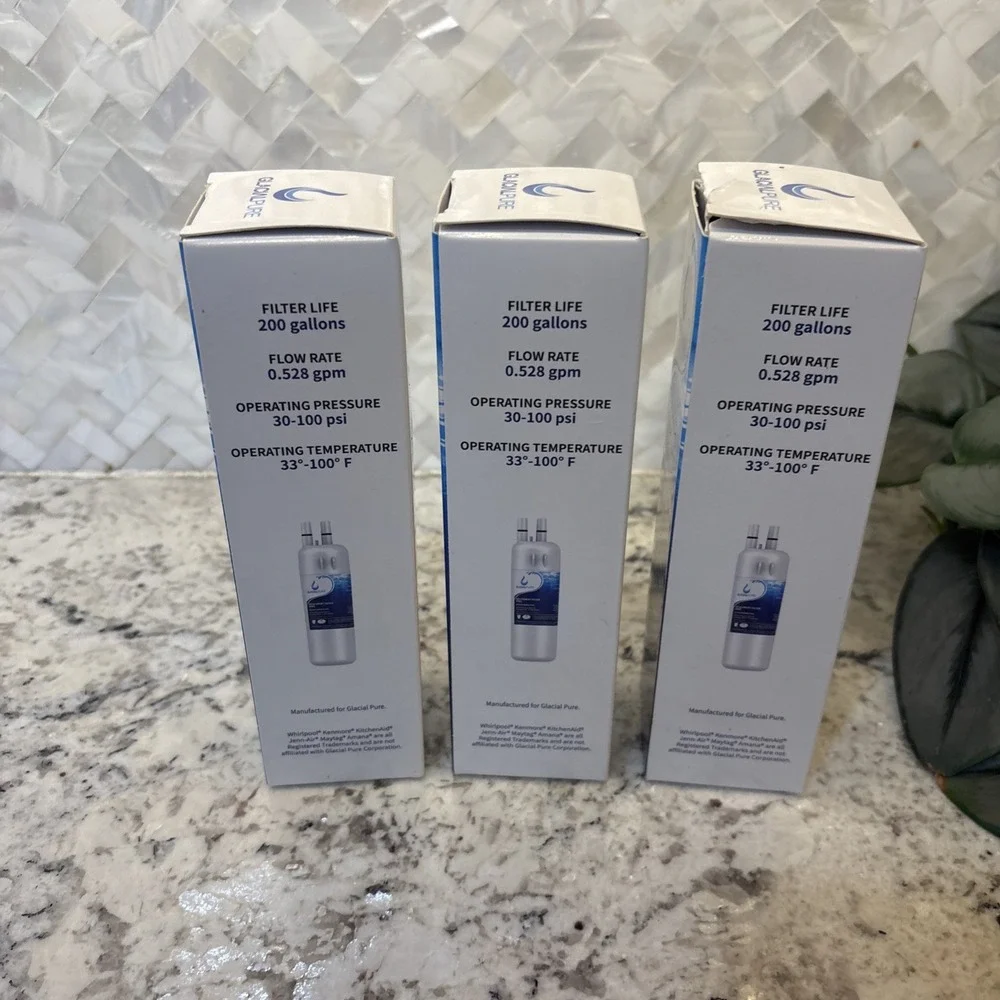 GlacialPure Replacement Refrigerator Water Filters Model GP001 Set of 3